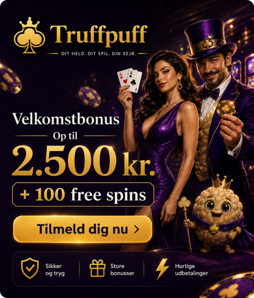 Truffpuff velkomstbonus på op til 2.500 kr. + 100 free spins